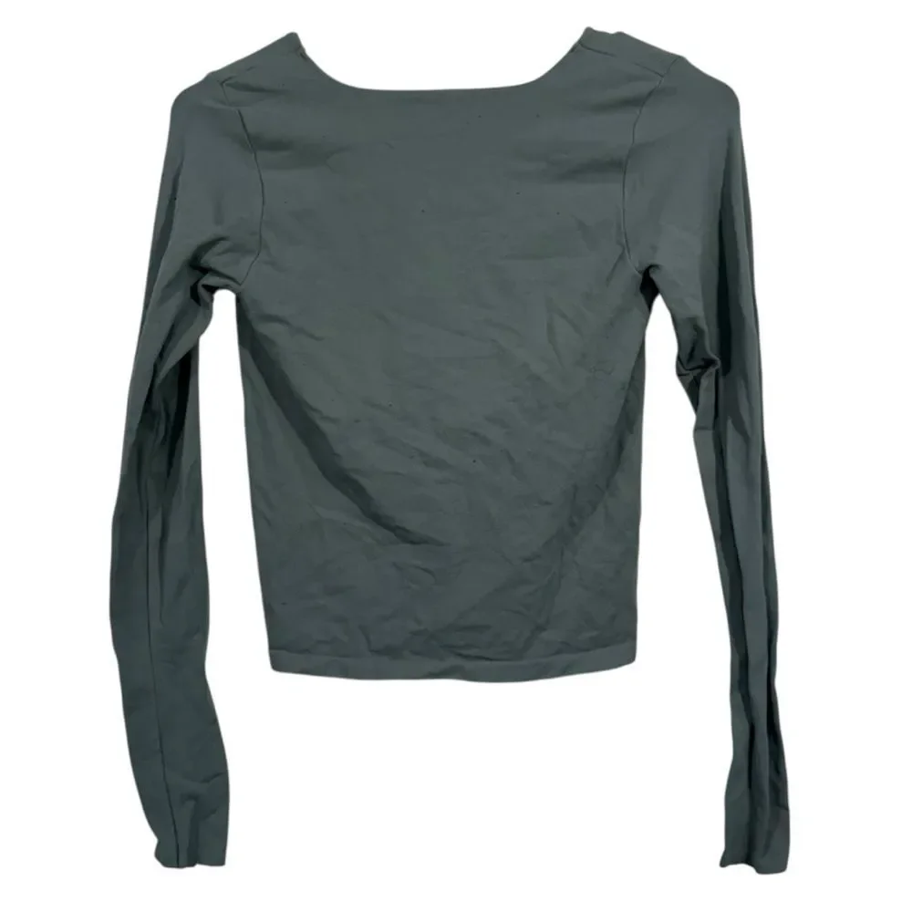 Intimately Free People Seafoam Green V-neck Double Lined Long Sleeve T-Shirt